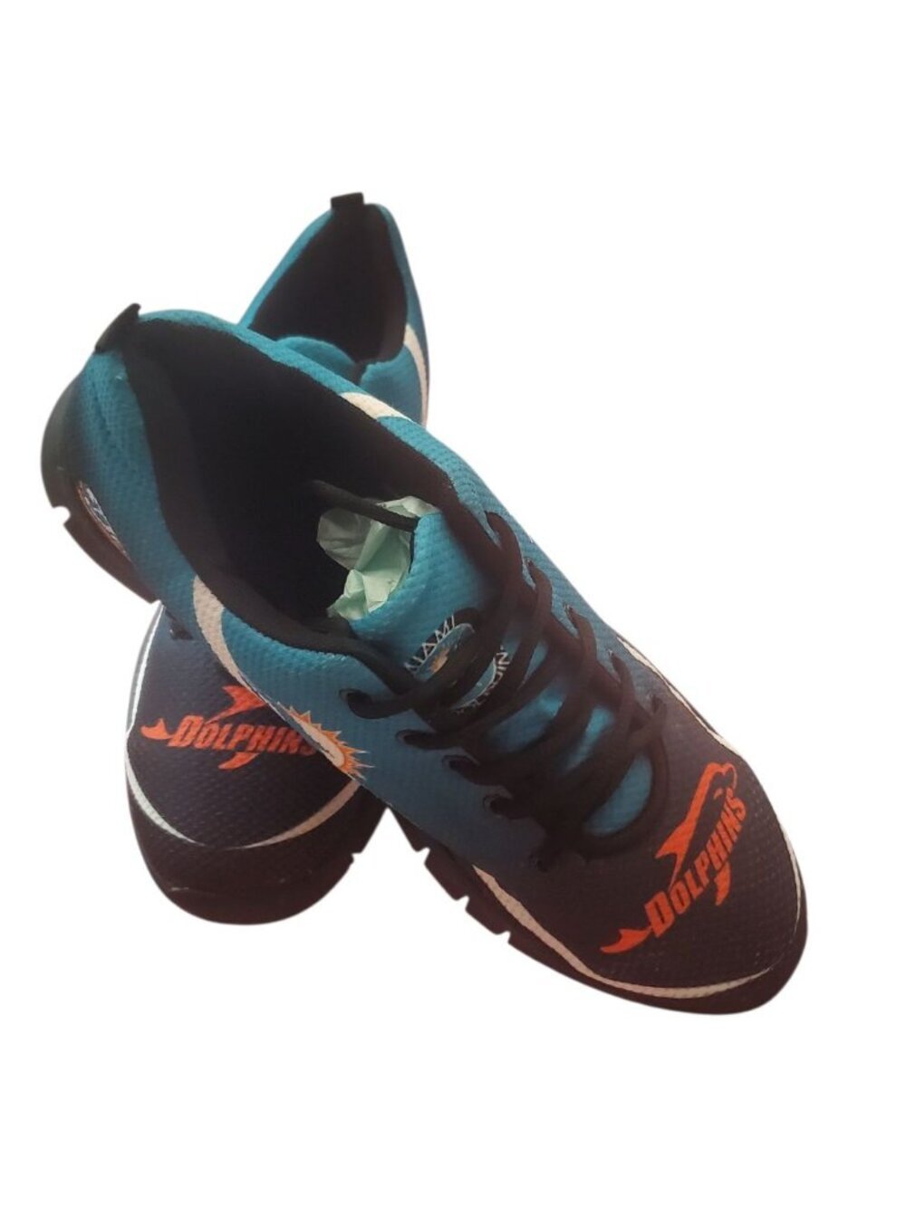 Miami Dolphins Fan Sneakers Sports Shoes Unisex Lightweight Teal/Blk Sze 44 - Picture 6 of 12
